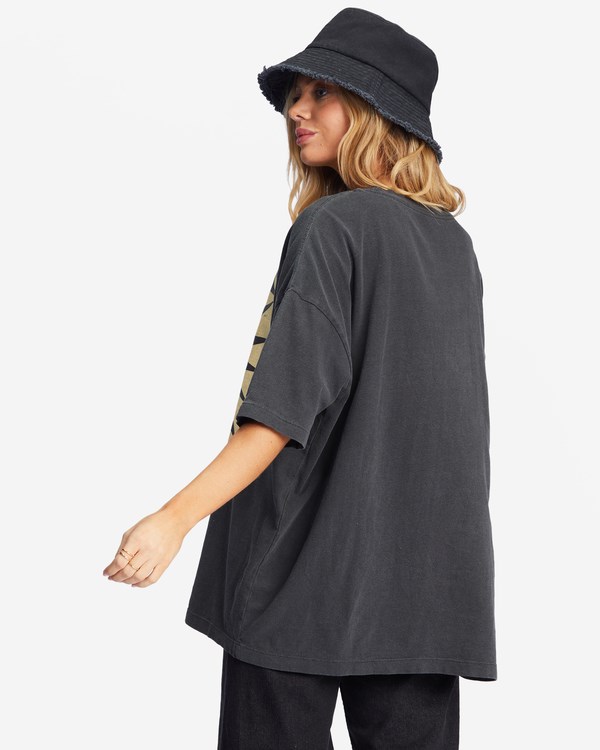 Billabong With Love From The Sun Oversized Graphic Boyfriend T-Shirt Off Black | CMEAJ6284