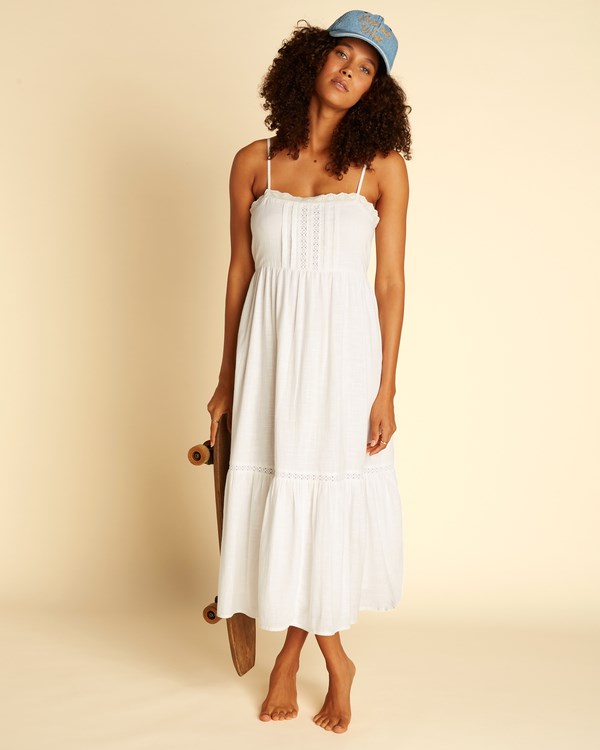 Billabong Wrangler Peachy Keen Midi Dress Salt Crystal | YJDIC7920