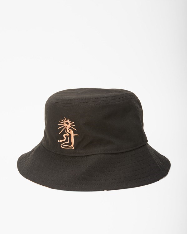 Billabong Wrangler Sacred Sun Reversible Bucket Hat Black | ZKTEN5684