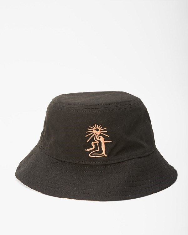 Billabong Wrangler Sacred Sun Reversible Bucket Hat Black | ZKTEN5684