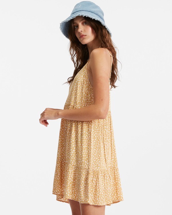 Billabong You Got It Mini Dress Light Sunset Gold | JKFQI0723