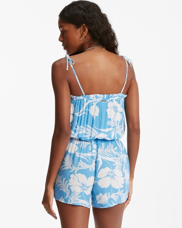 Billabong Yours Truly Romper Bliss Blue | ZONXM8135