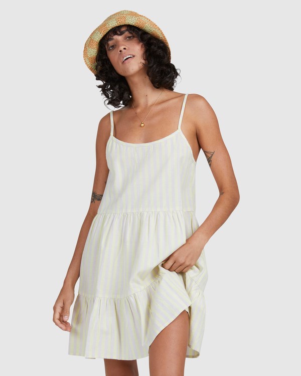 Billabong Zesty Mini Dress Lemon Lime | LSXJB0356